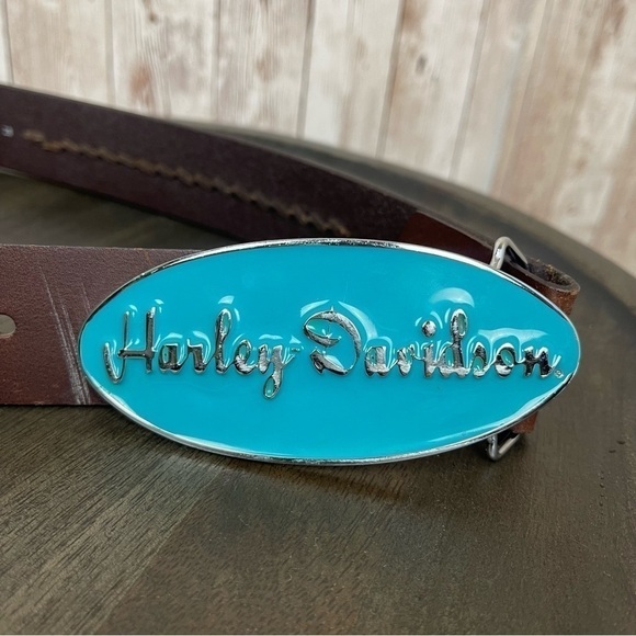Harley Davidson Enameled Buckle‎ Leather Belt Size 28 Women main image 6